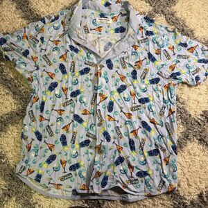 Tommy Bahama Veracruz Cay Chilled Spilled Short Sleeve Camp Fresh‎ Air Blue XL